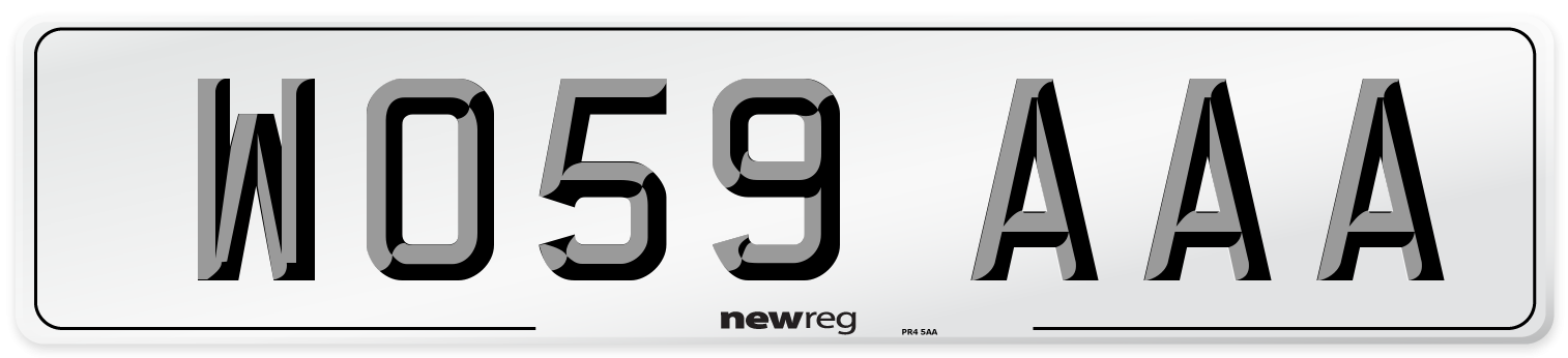 WO59 AAA Number Plate from New Reg